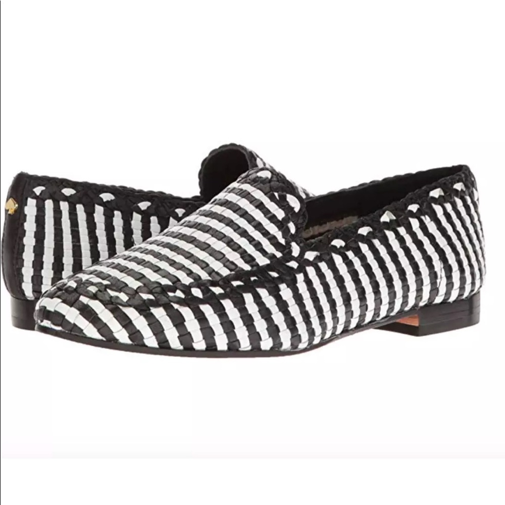 Kate Spade Black & White Leather Flat, 9M